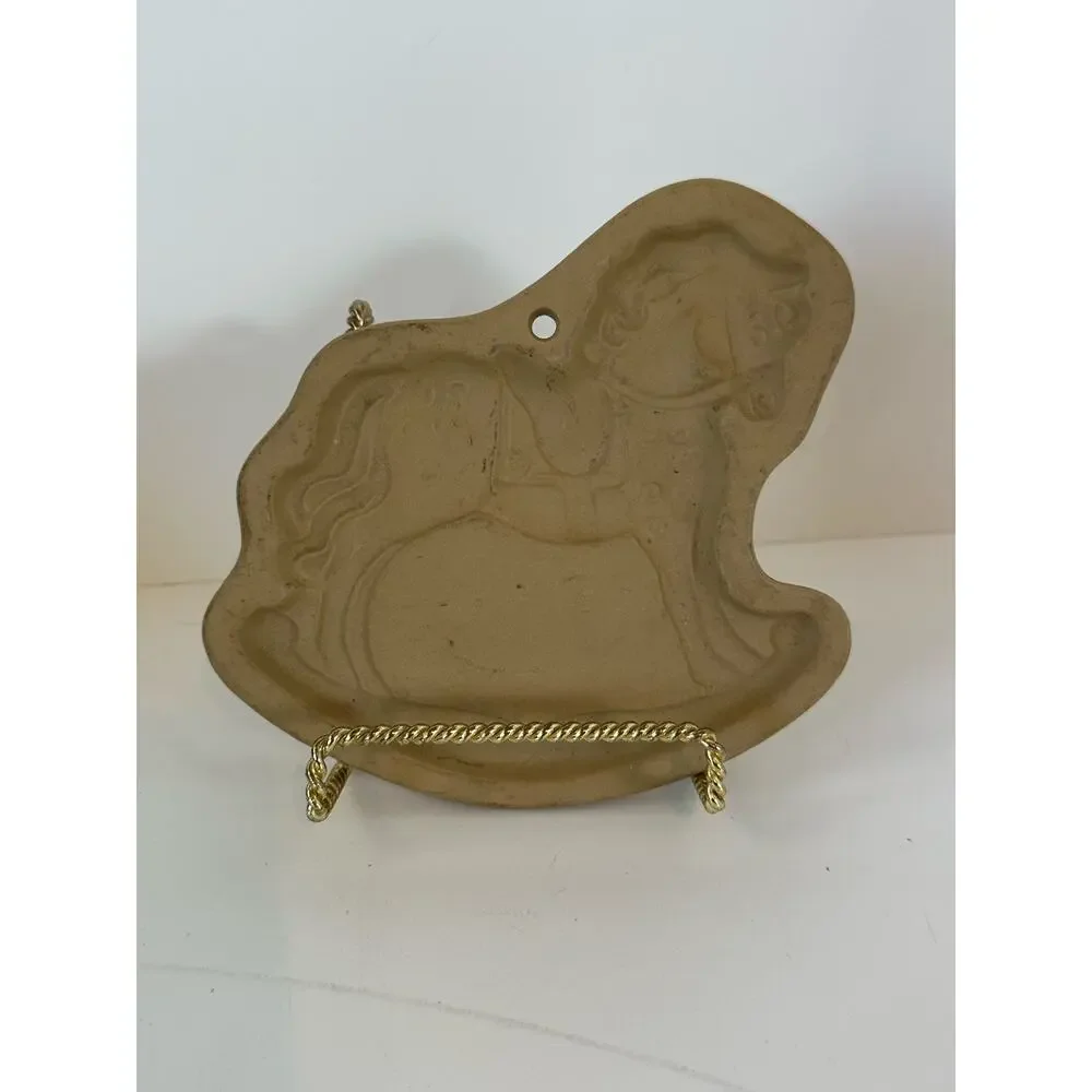 Vintage Cookie Mold Rocking Horse, Baking Stone, Brown Bag Cookie Art 1986